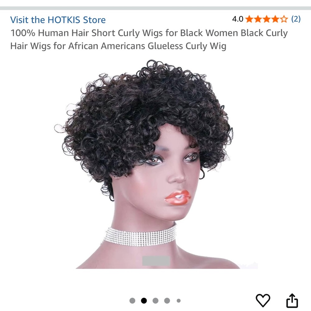 #14 Black Curly Hair Wig for Women 100% human hair